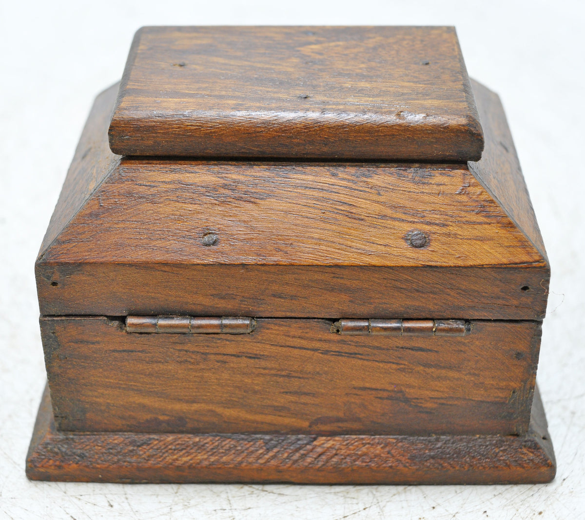Vintage Wooden Dome Shaped Storage Box Original Old Hand Crafted