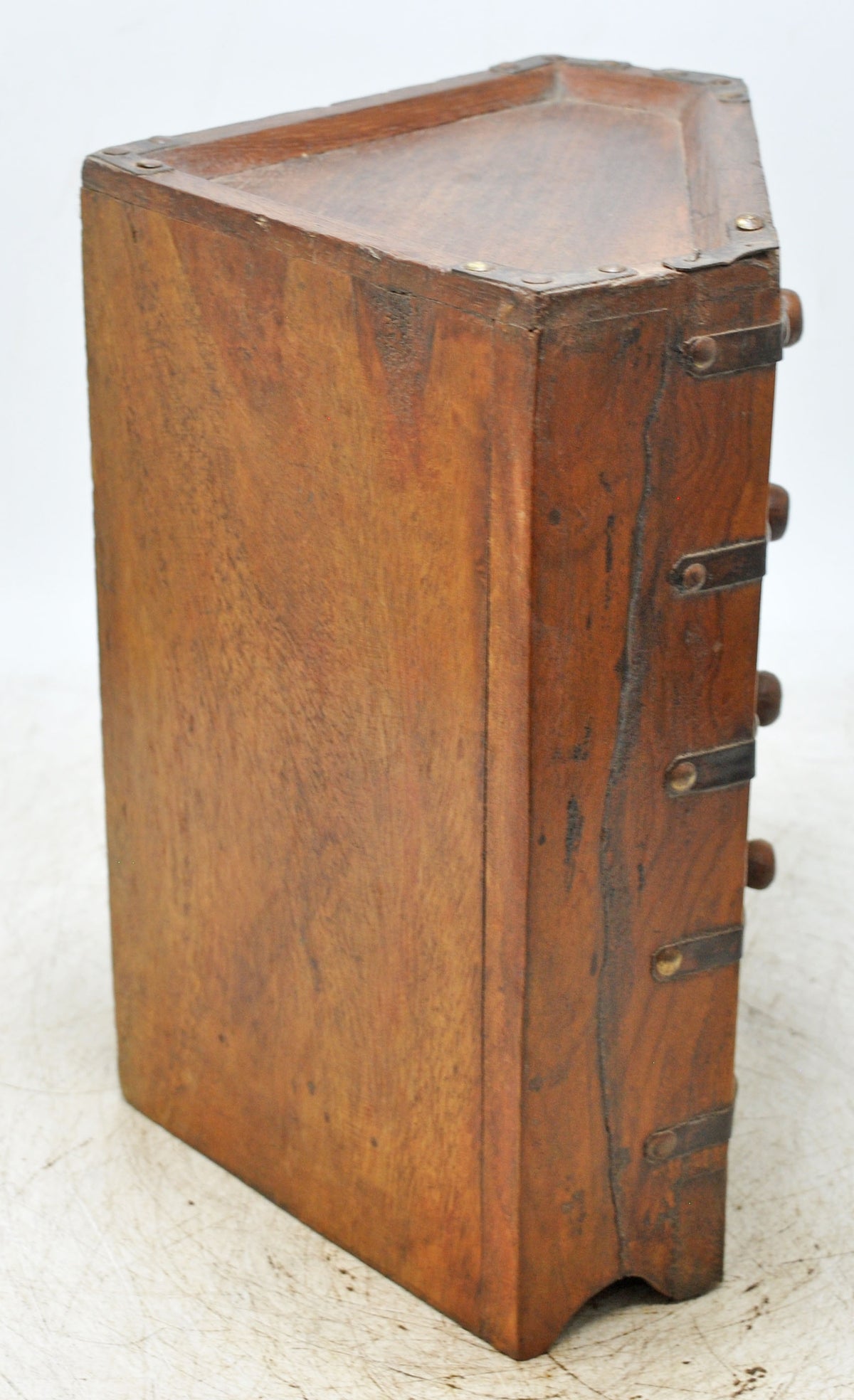 Vintage Wooden 4 Drawers Storage Box Original Old Hand Crafted