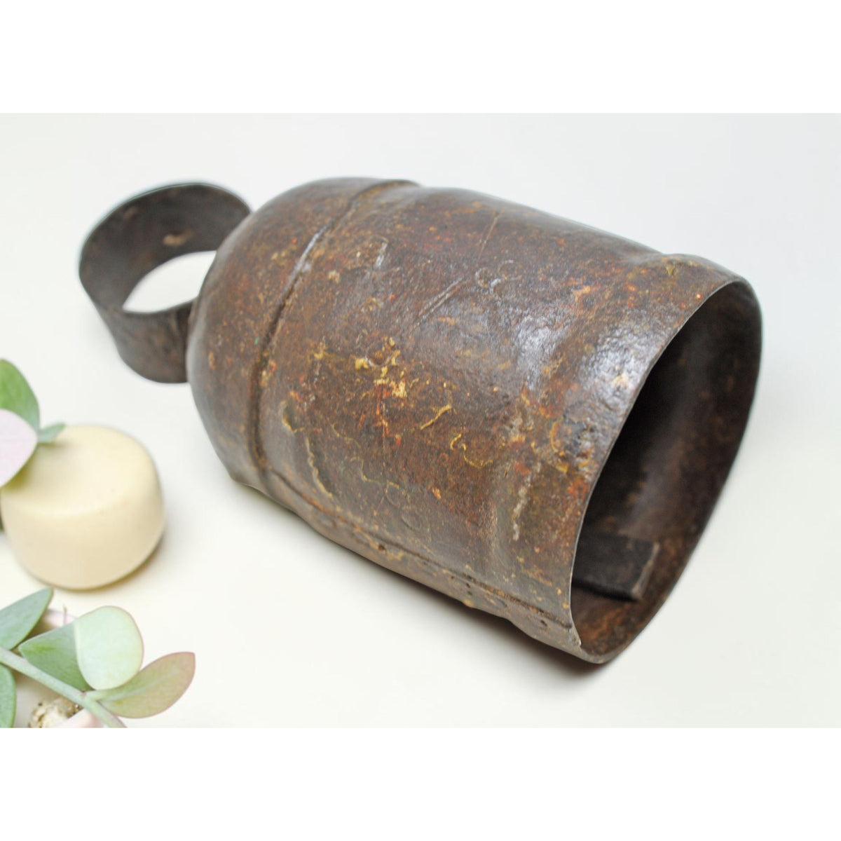 Antique Iron Animals Cow Bell Original Old Hand Crafted Engraved