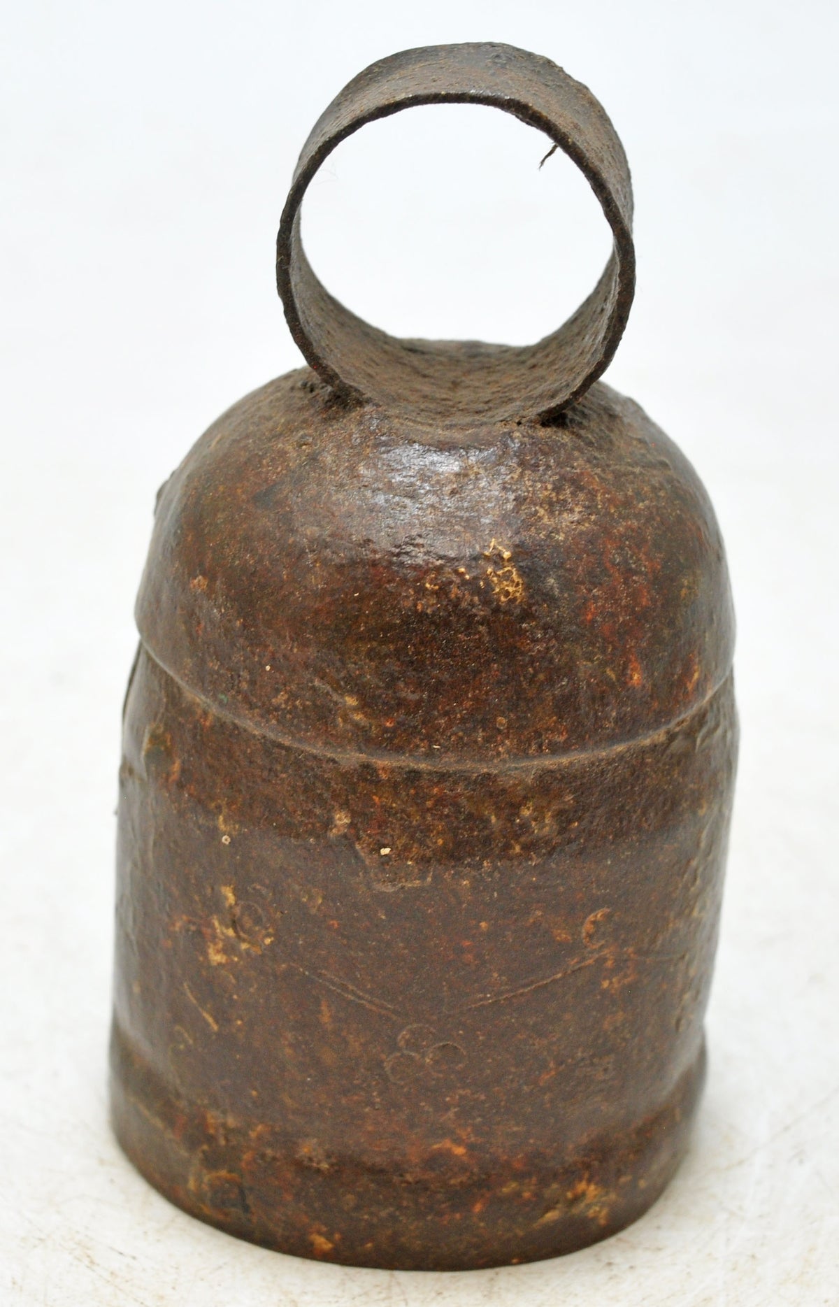 Antique Iron Animals Cow Bell Original Old Hand Crafted Engraved