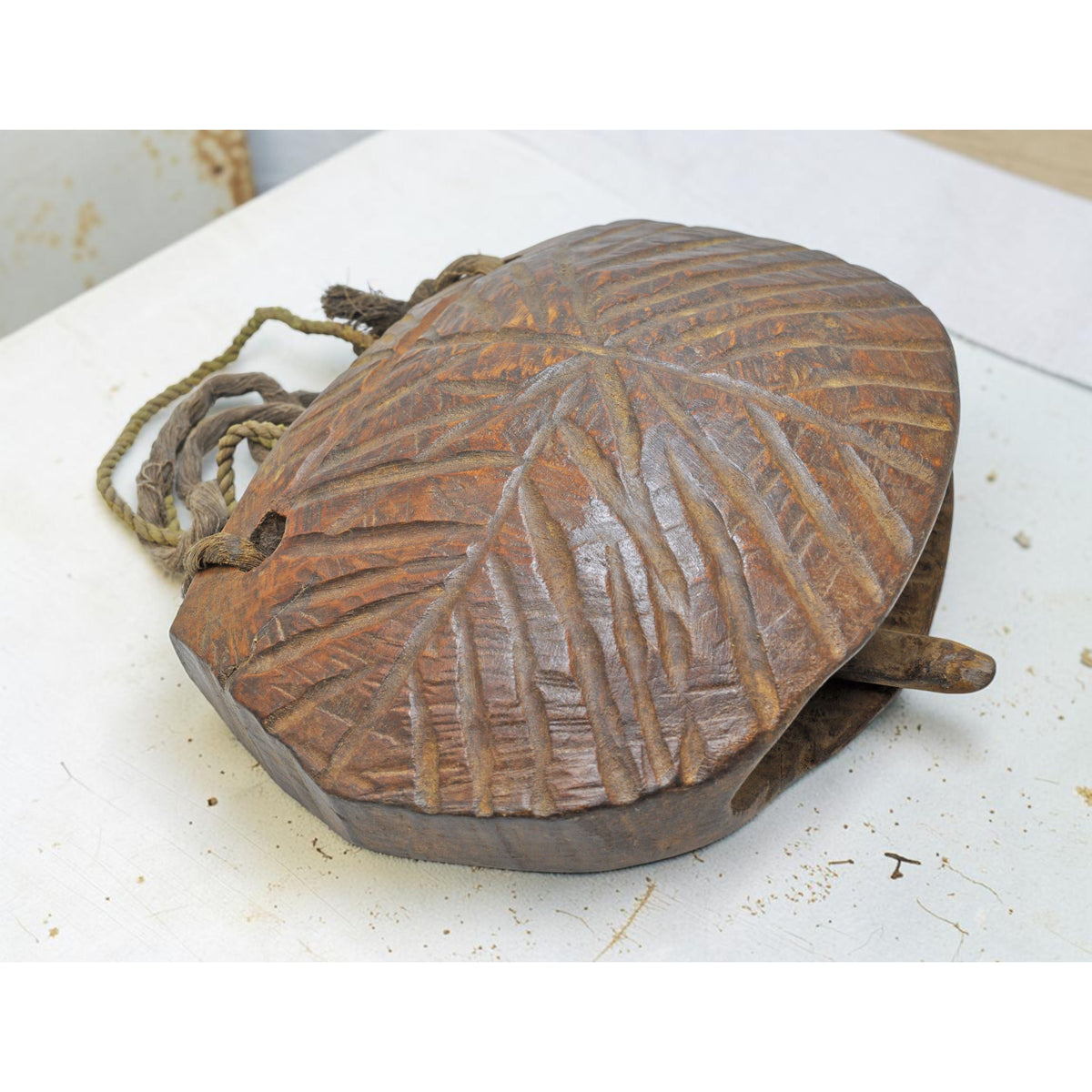 Antique Wooden Animals Cow Bell Original Old Hand Carved