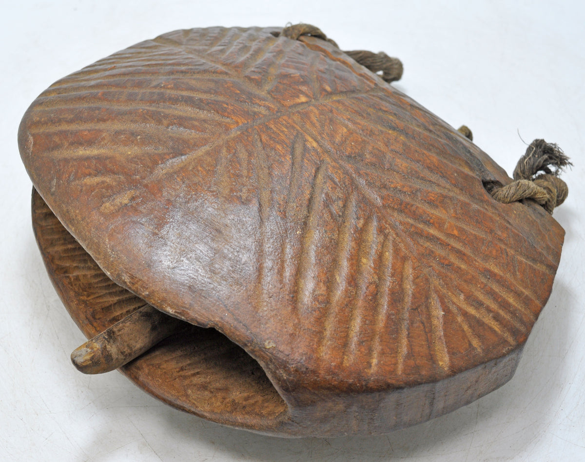 Antique Wooden Animals Cow Bell Original Old Hand Carved