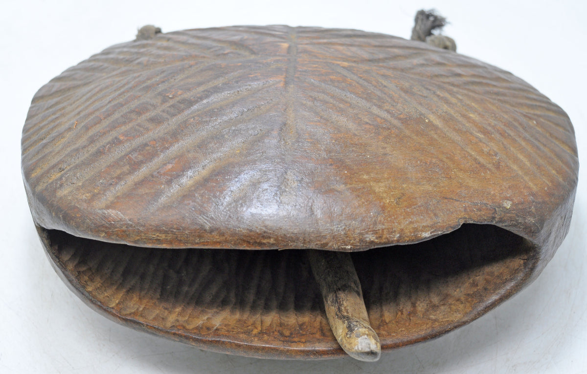 Antique Wooden Animals Cow Bell Original Old Hand Carved