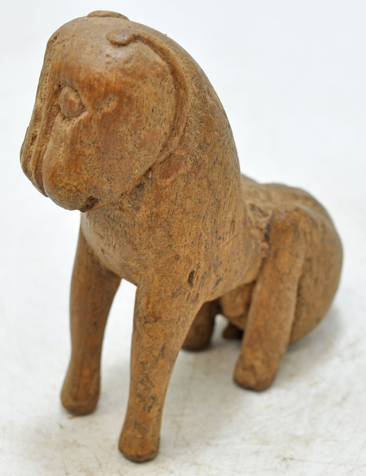 Vintage Wooden Cat Figurine Original Old Hand Carved
