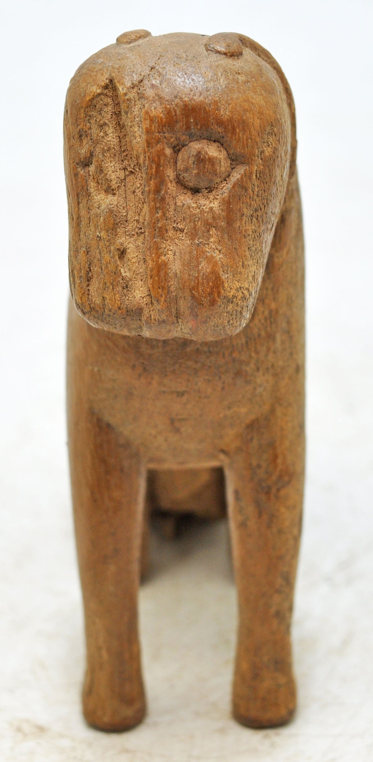 Vintage Wooden Cat Figurine Original Old Hand Carved