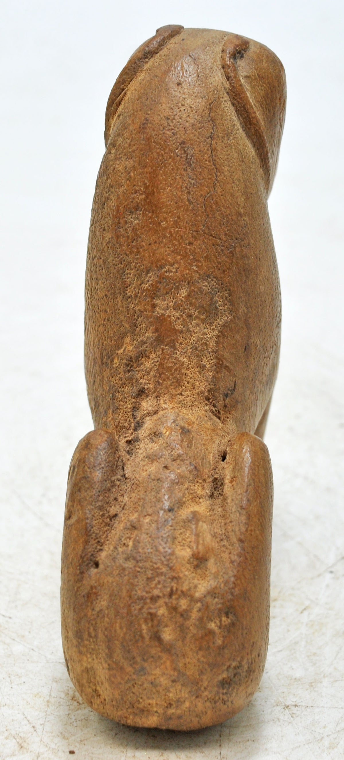 Vintage Wooden Cat Figurine Original Old Hand Carved