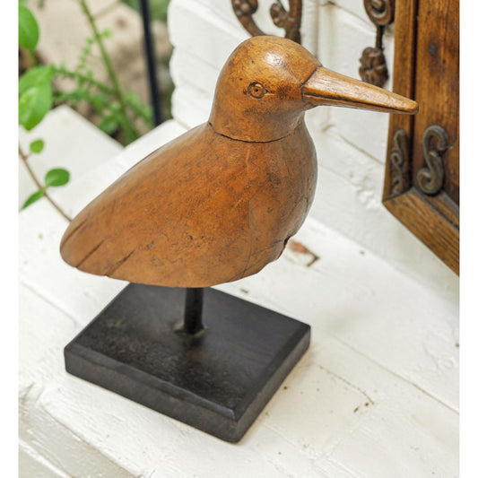 Vintage Wooden Bird Figurine Original Old Hand Carved