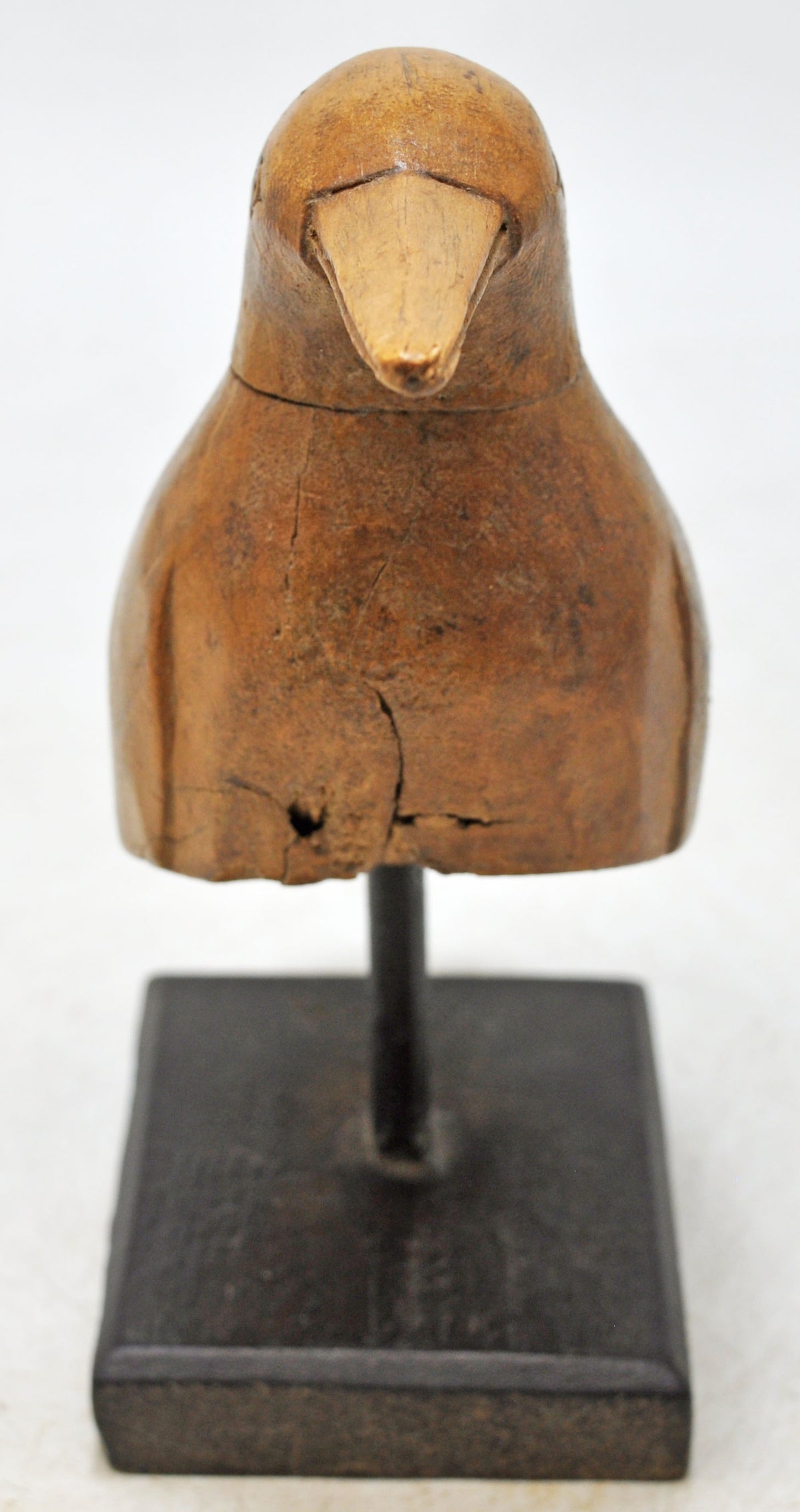 Vintage Wooden Bird Figurine Original Old Hand Carved