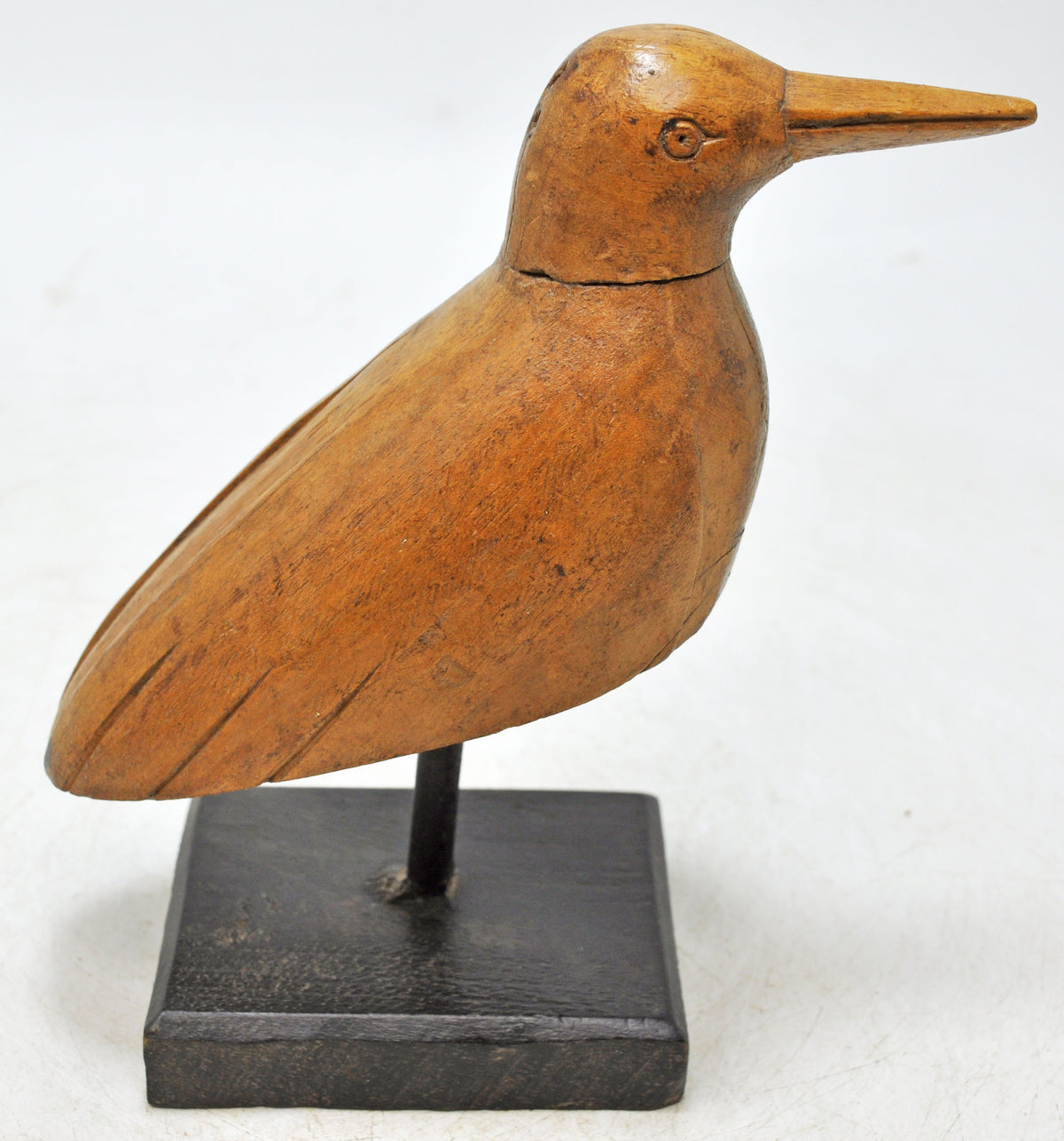 Vintage Wooden Bird Figurine Original Old Hand Carved