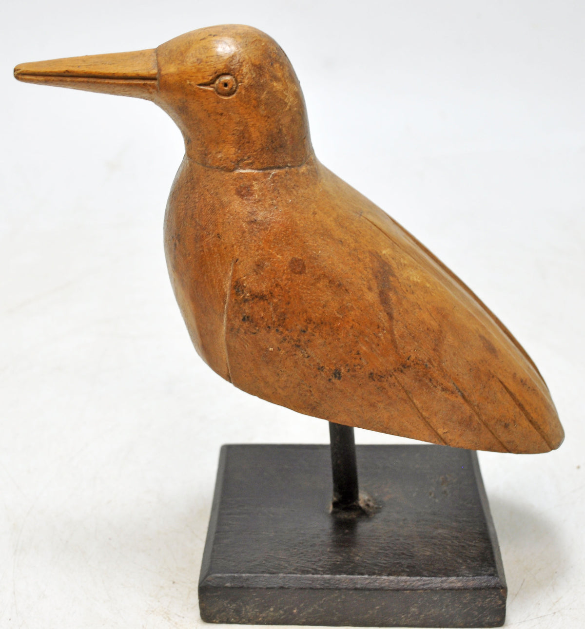 Vintage Wooden Bird Figurine Original Old Hand Carved