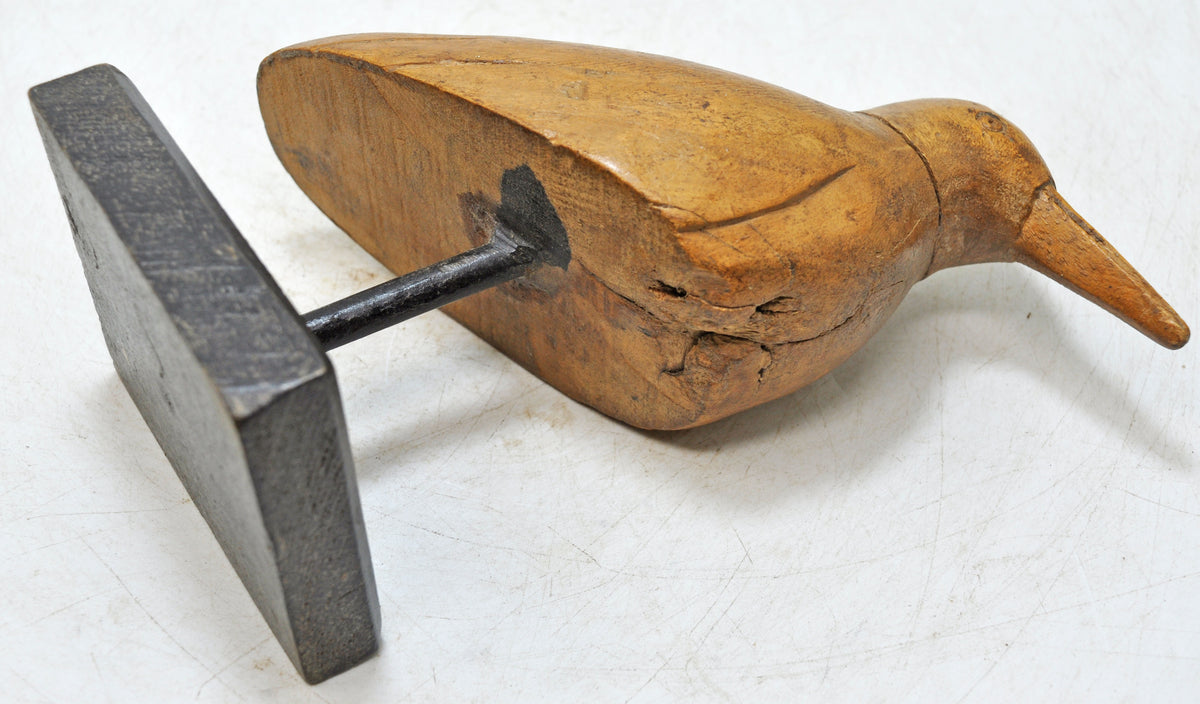 Vintage Wooden Bird Figurine Original Old Hand Carved