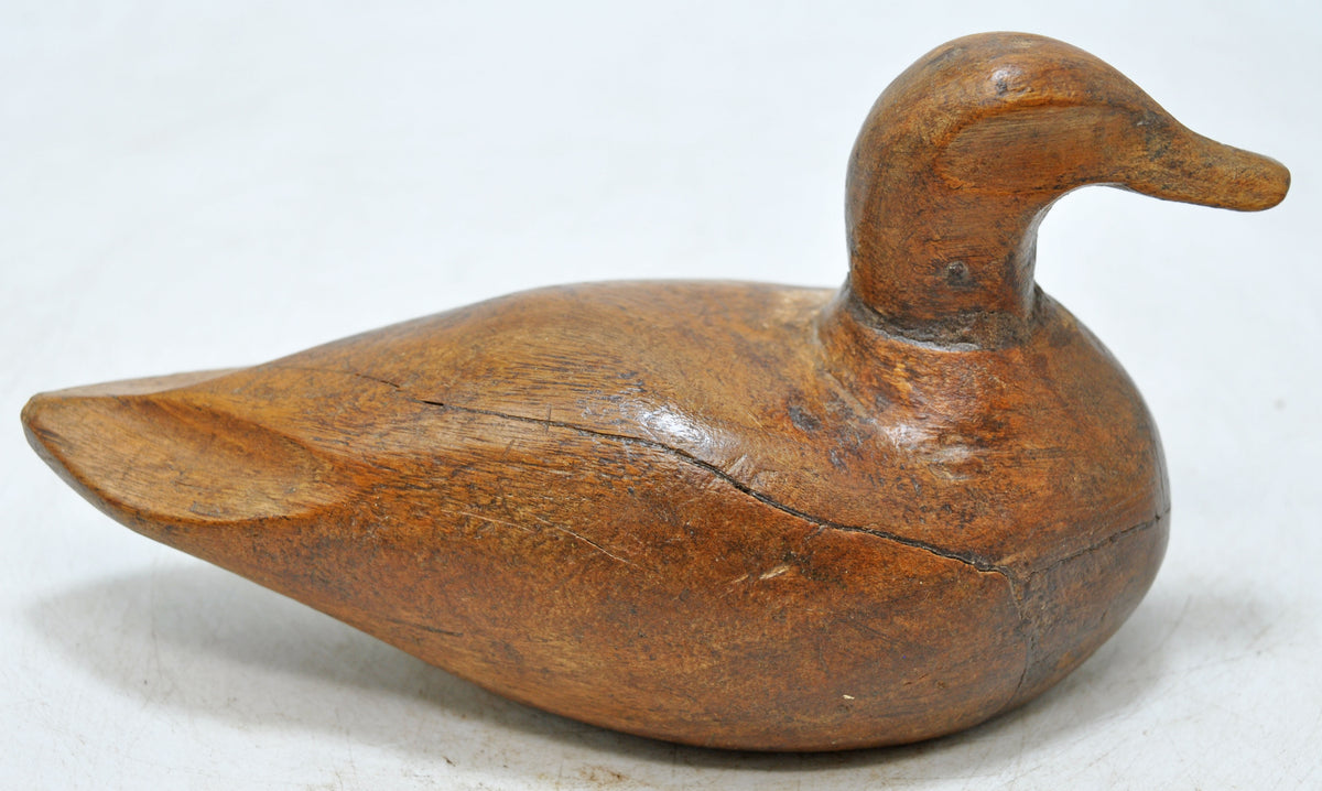 Vintage Wooden Duck Bird Figurine Original Old Hand Carved