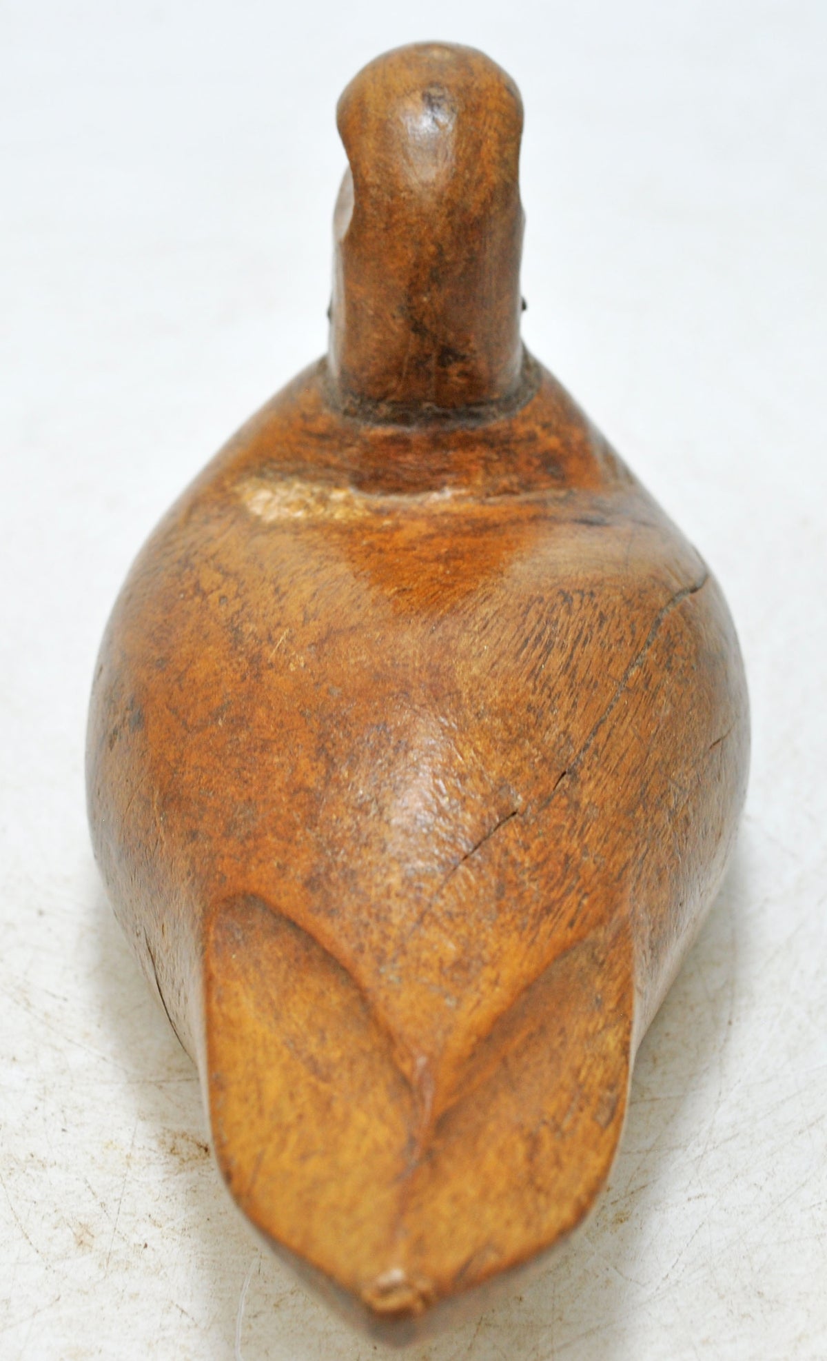Vintage Wooden Duck Bird Figurine Original Old Hand Carved