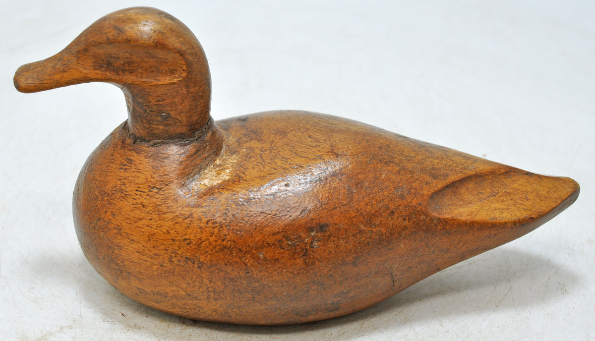 Vintage Wooden Duck Bird Figurine Original Old Hand Carved