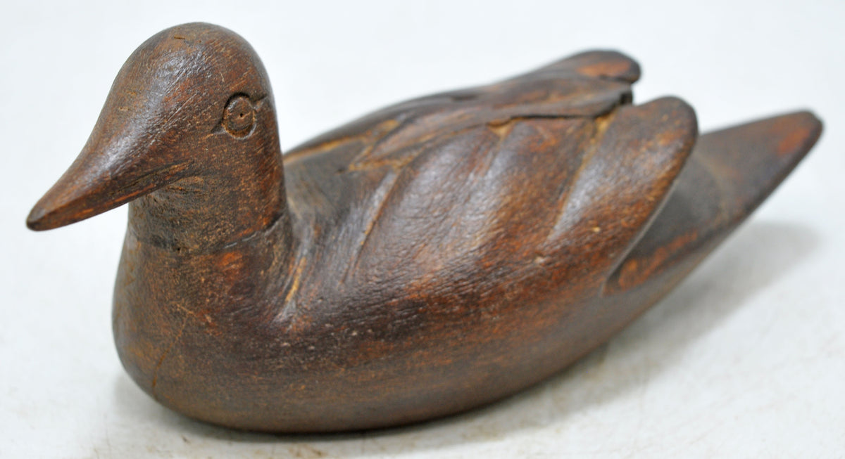 Vintage Wooden Duck Bird Figurine Original Old Hand Carved