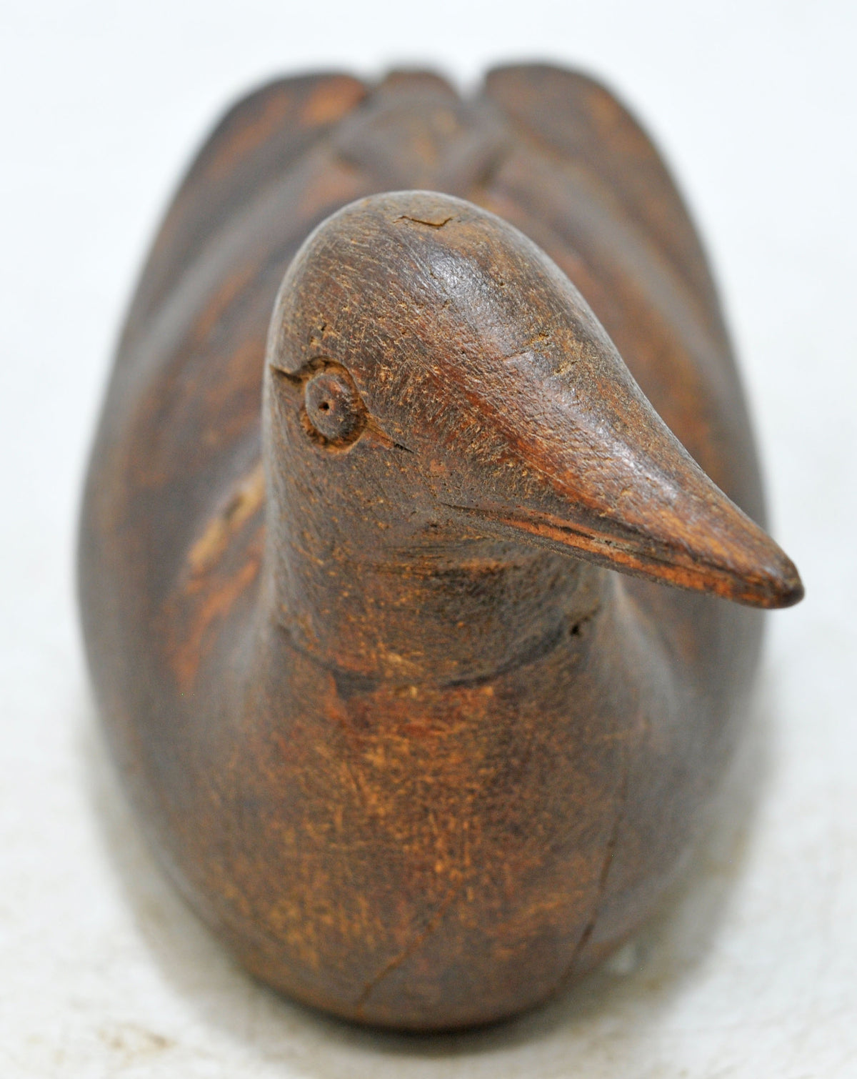 Vintage Wooden Duck Bird Figurine Original Old Hand Carved