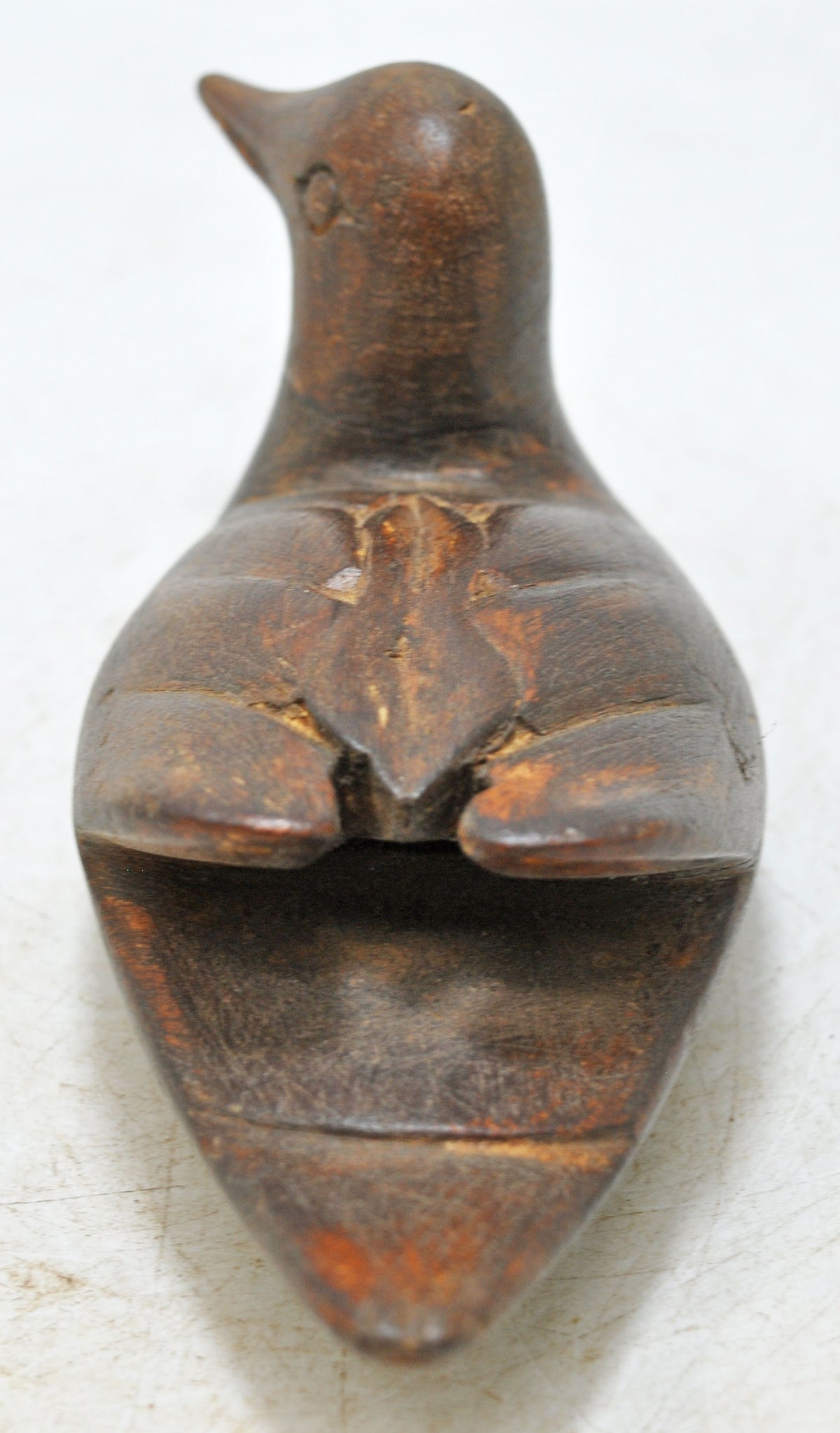 Vintage Wooden Duck Bird Figurine Original Old Hand Carved