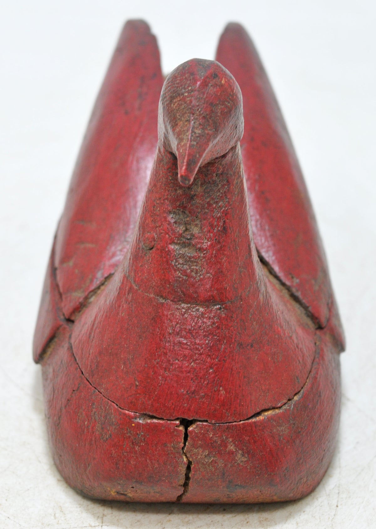 Vintage Wooden Duck Bird Figurine Original Old Hand Carved