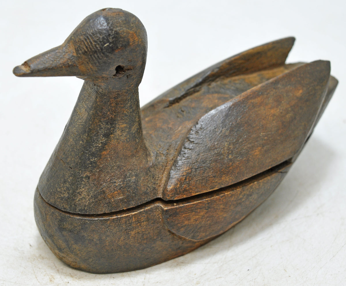 Vintage Wooden Duck Bird Figurine Original Old Hand Carved