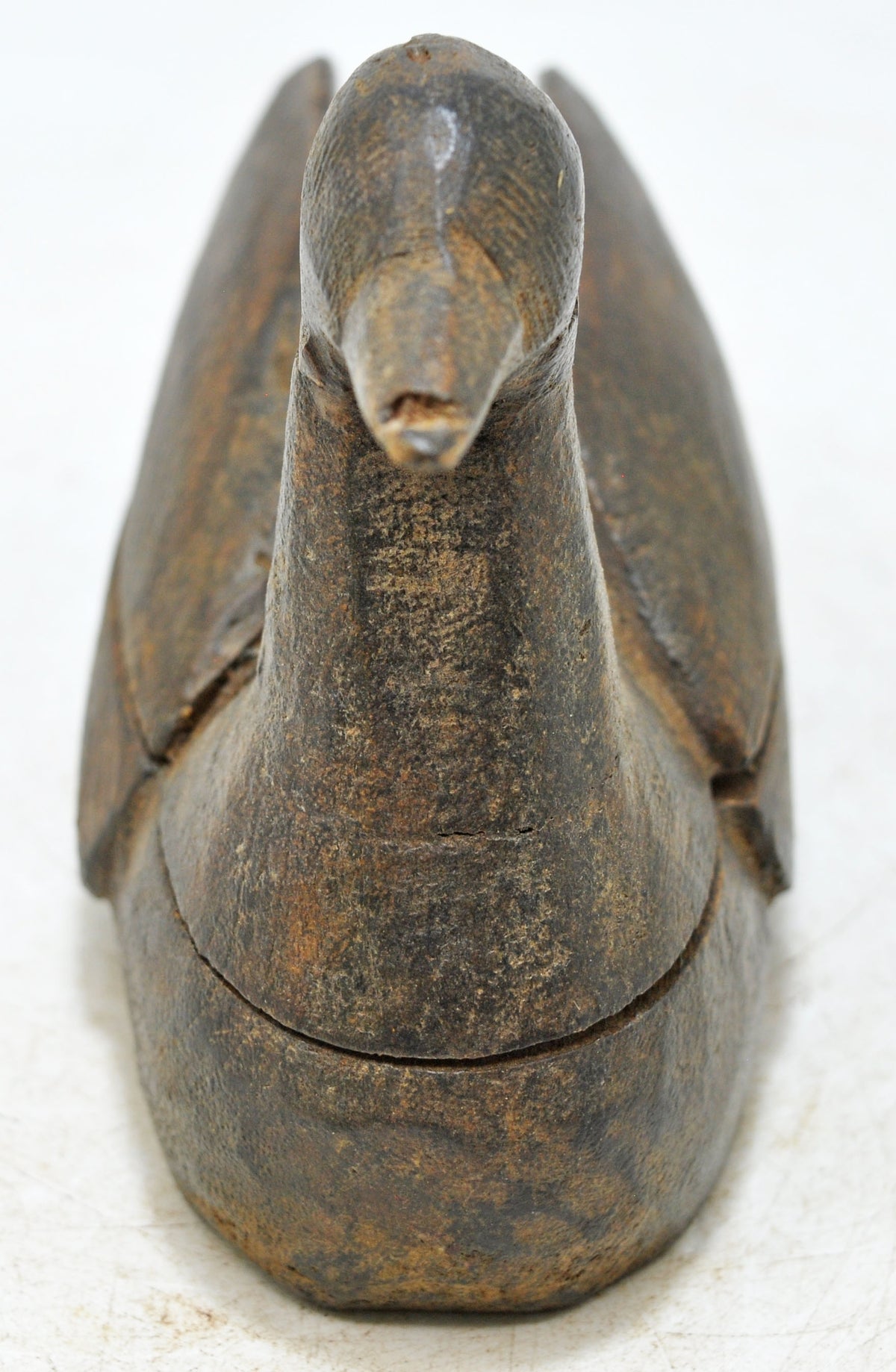 Vintage Wooden Duck Bird Figurine Original Old Hand Carved