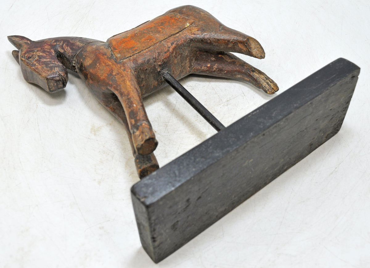 Vintage Wooden Horse Figurine Original Old Hand Carved Painted
