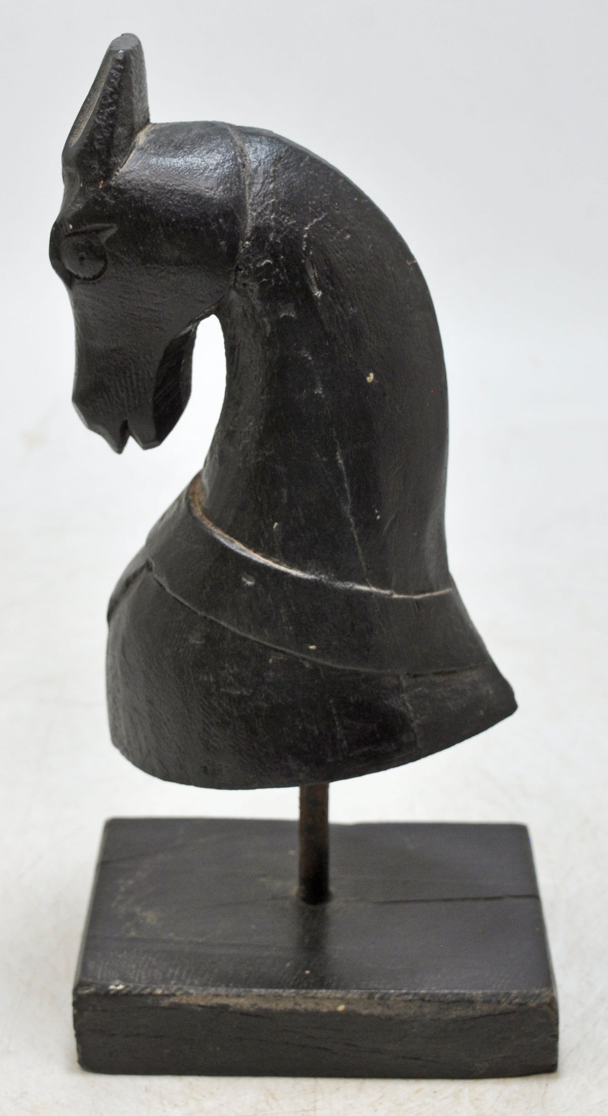 Vintage Wooden Horse Head Bust Figurine Original Old Hand Carved