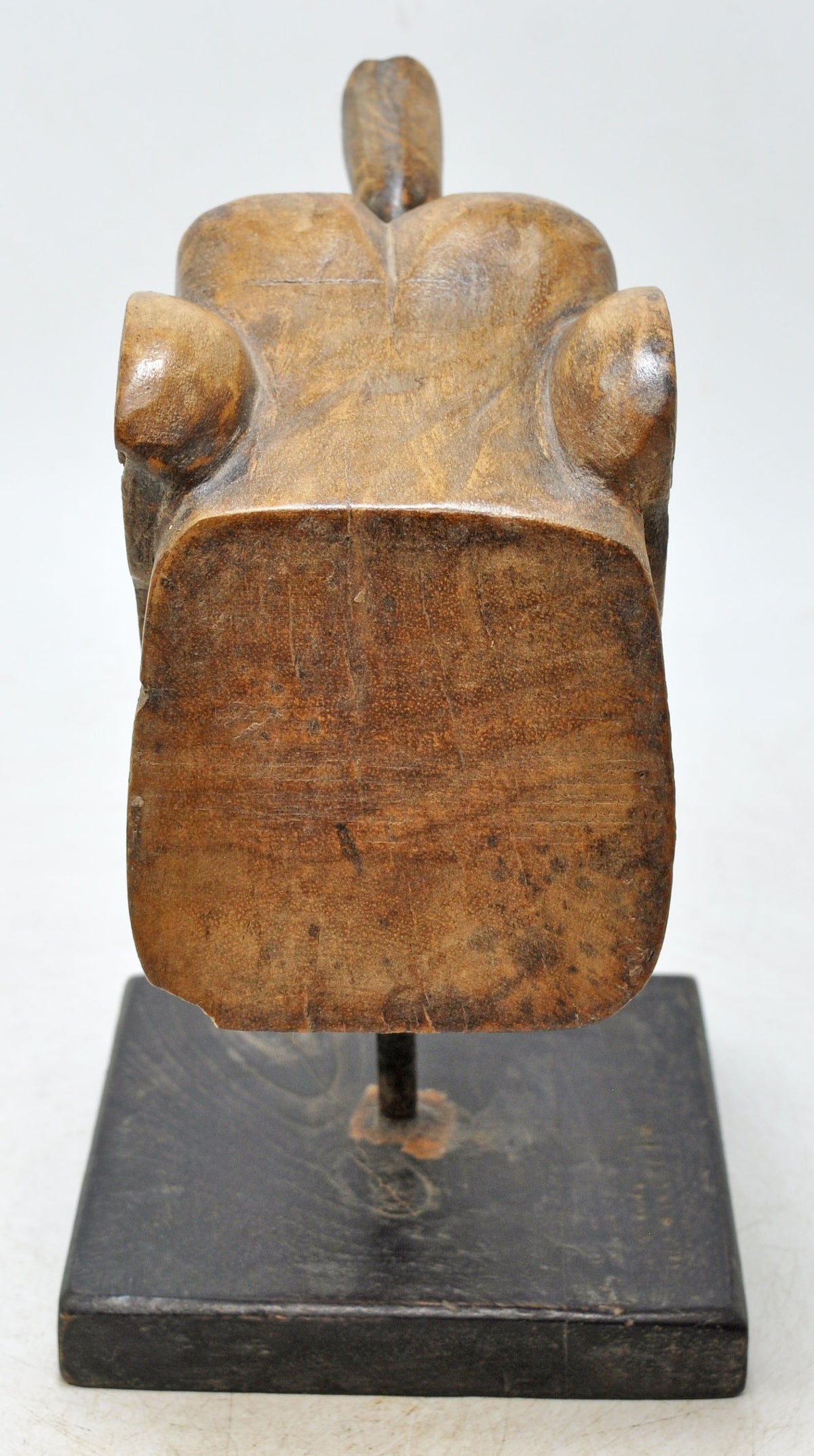 Vintage Wooden Elephant Head Figurine Original Old Hand Carved