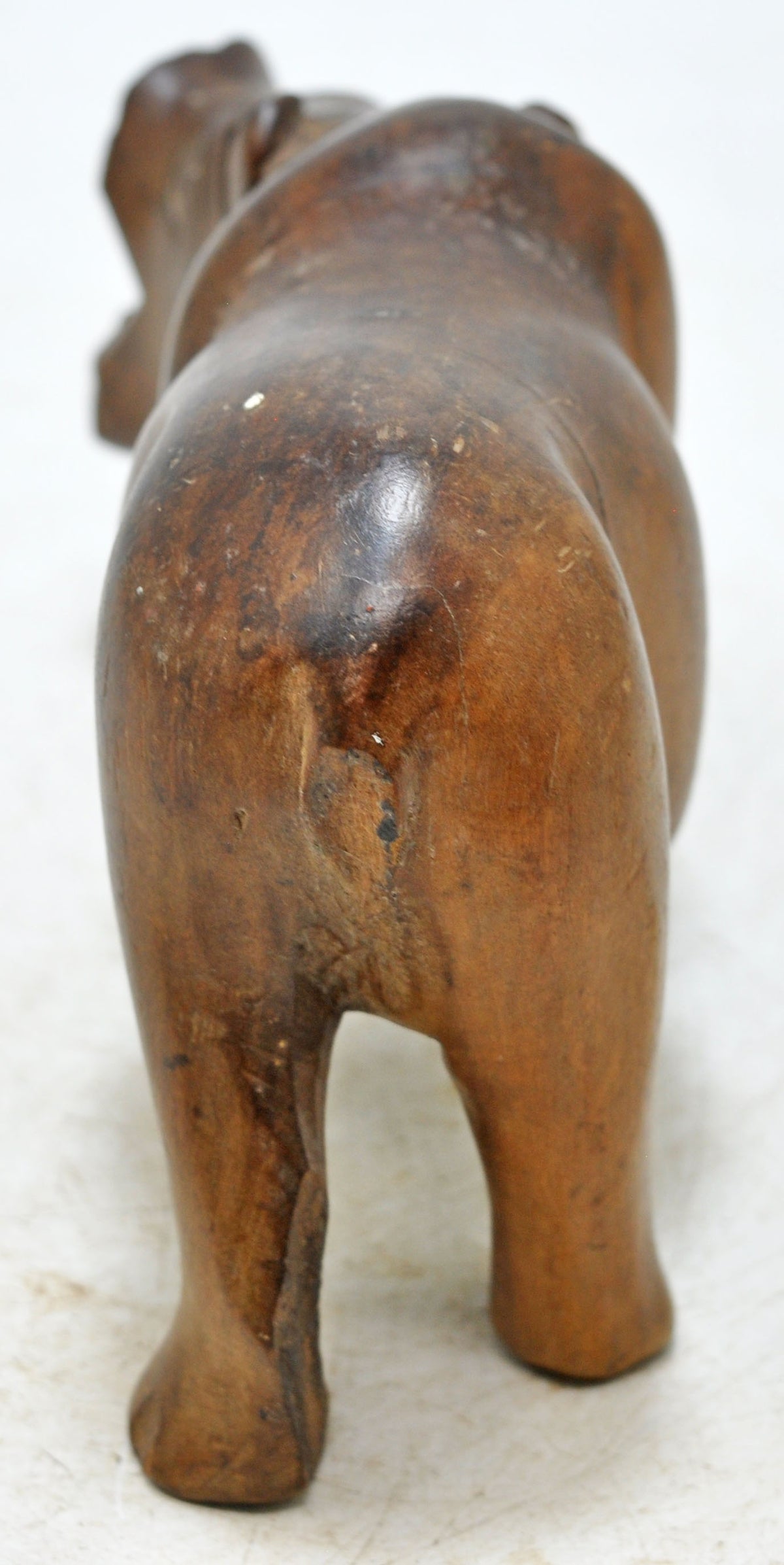 Vintage Wooden Hippopotamus Figurine Original Old Hand Carved