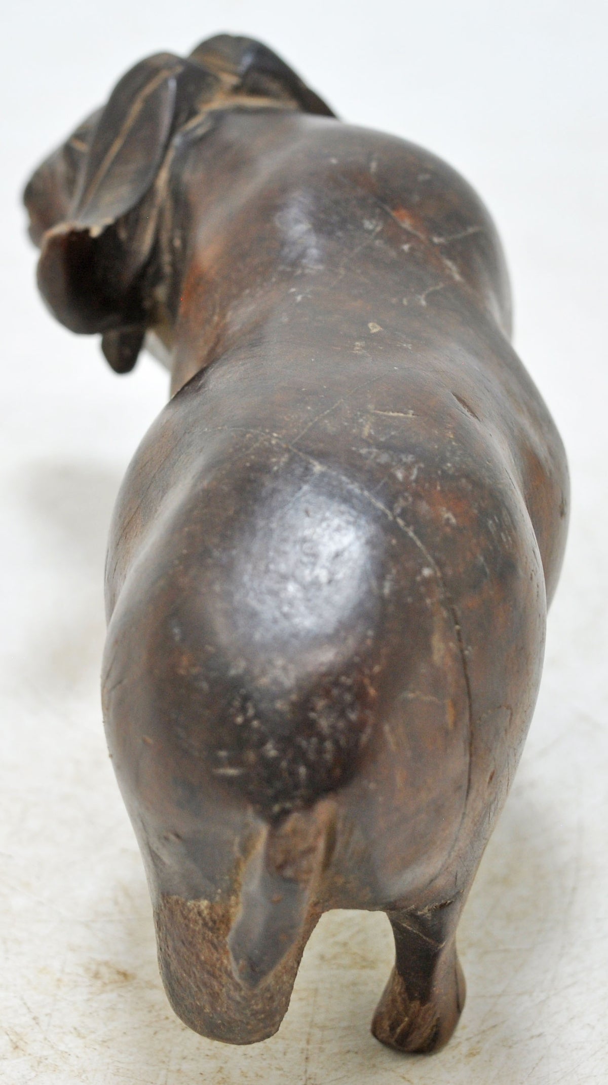 Vintage Wooden Ram Goat Figurine Original Old Hand Carved