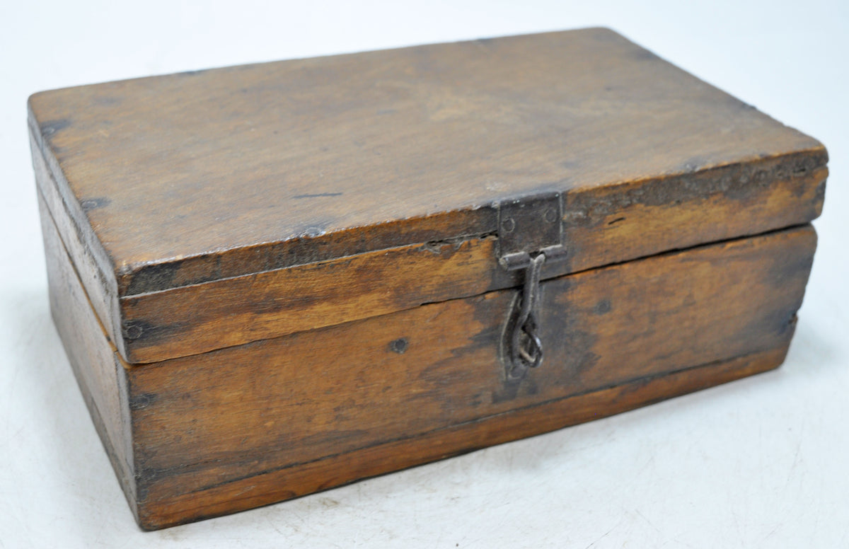 Antique Wooden Storage Box Original Old Hand Crafted