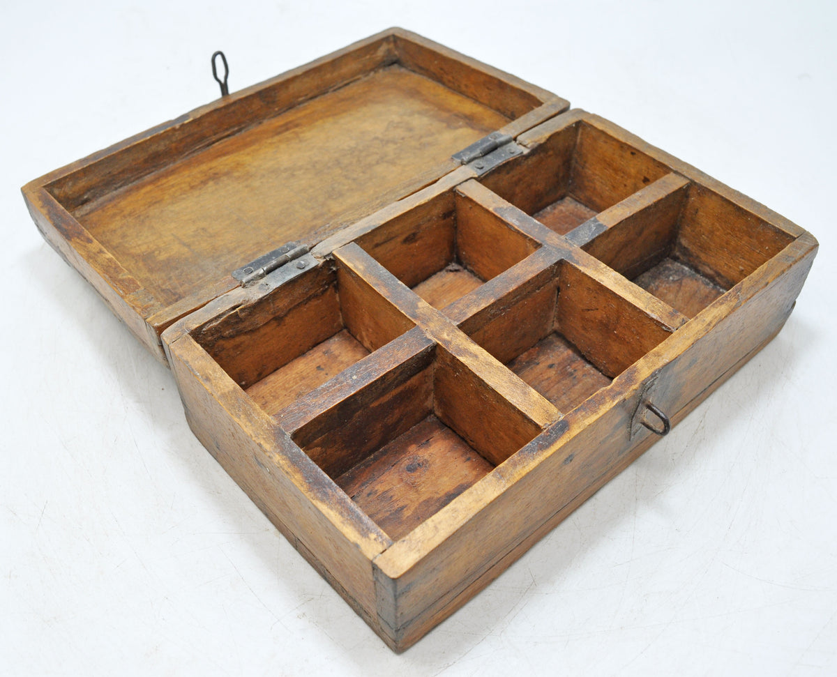 Antique Wooden Storage Box Original Old Hand Crafted