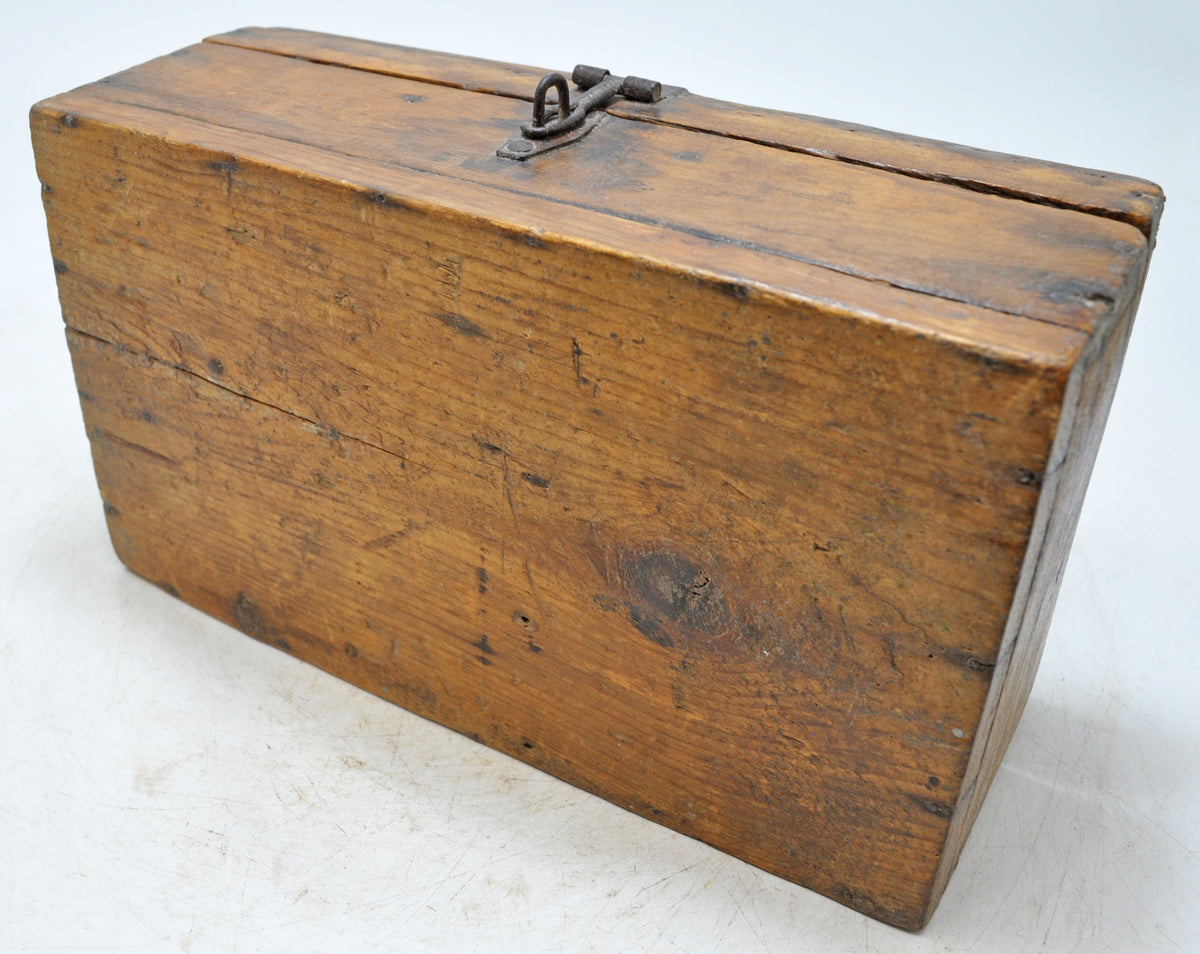 Antique Wooden Storage Box Original Old Hand Crafted
