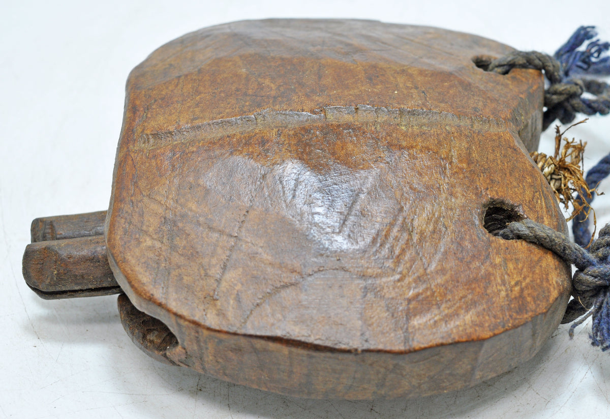 Antique Wooden Animals Cow Bell Original Old Hand Carved
