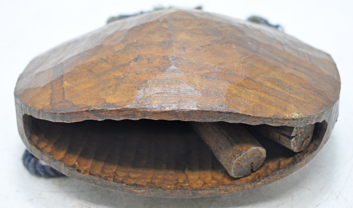 Antique Wooden Animals Cow Bell Original Old Hand Carved