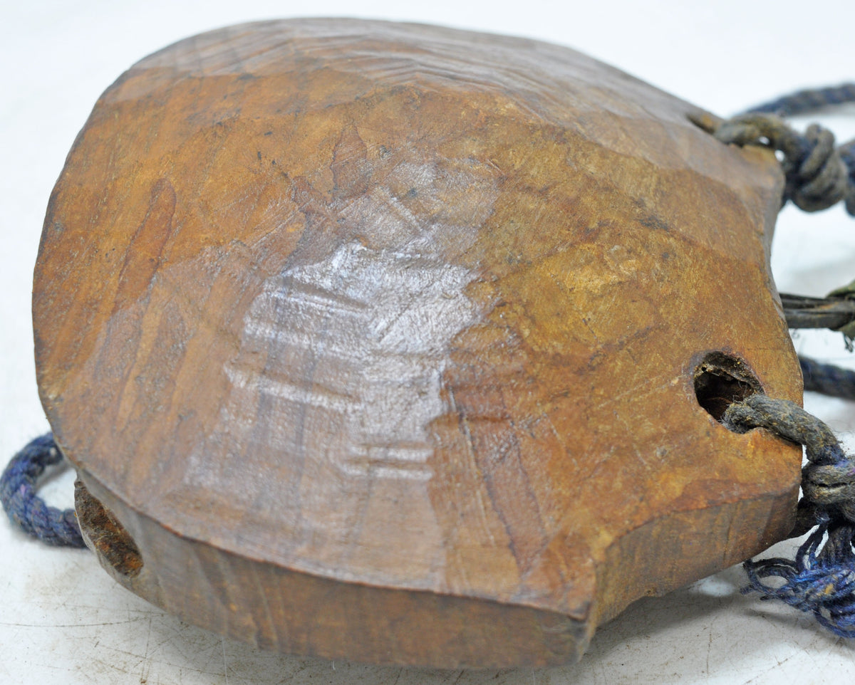 Antique Wooden Animals Cow Bell Original Old Hand Carved