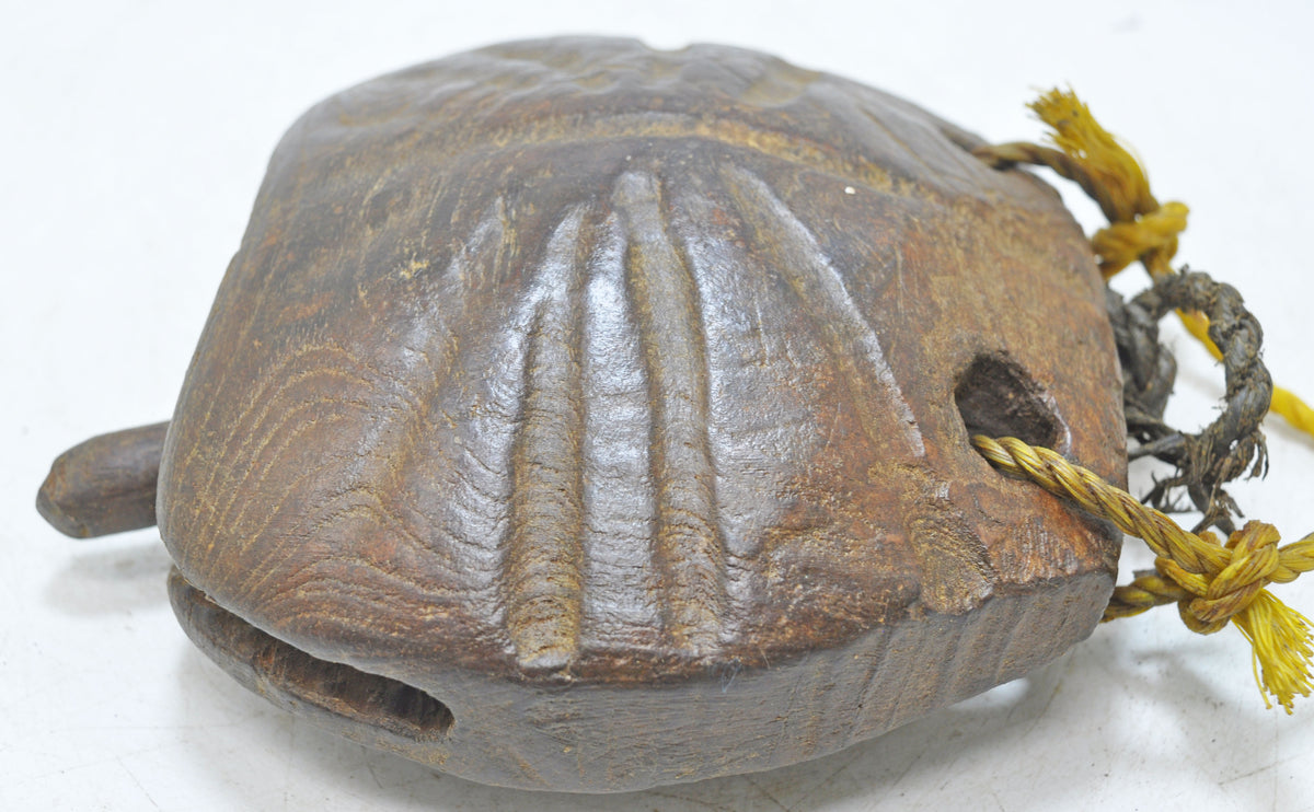 Antique Wooden Animals Cow Bell Original Old Hand Carved