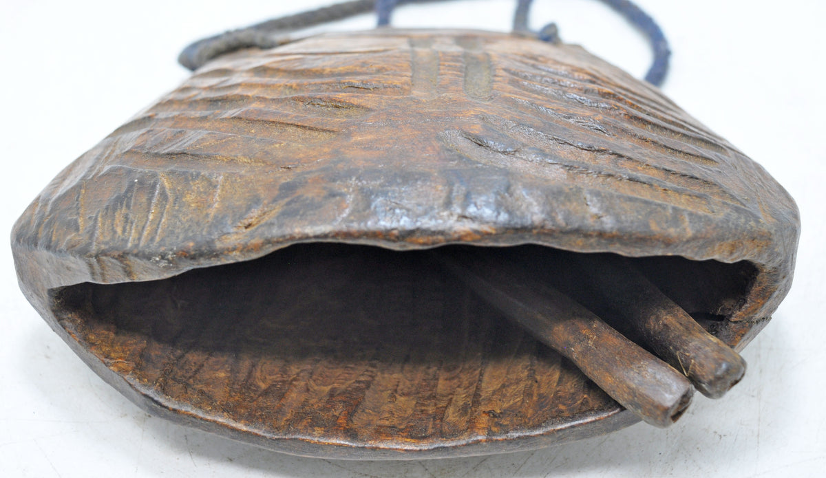 Antique Wooden Animals Cow Bell Original Old Hand Carved