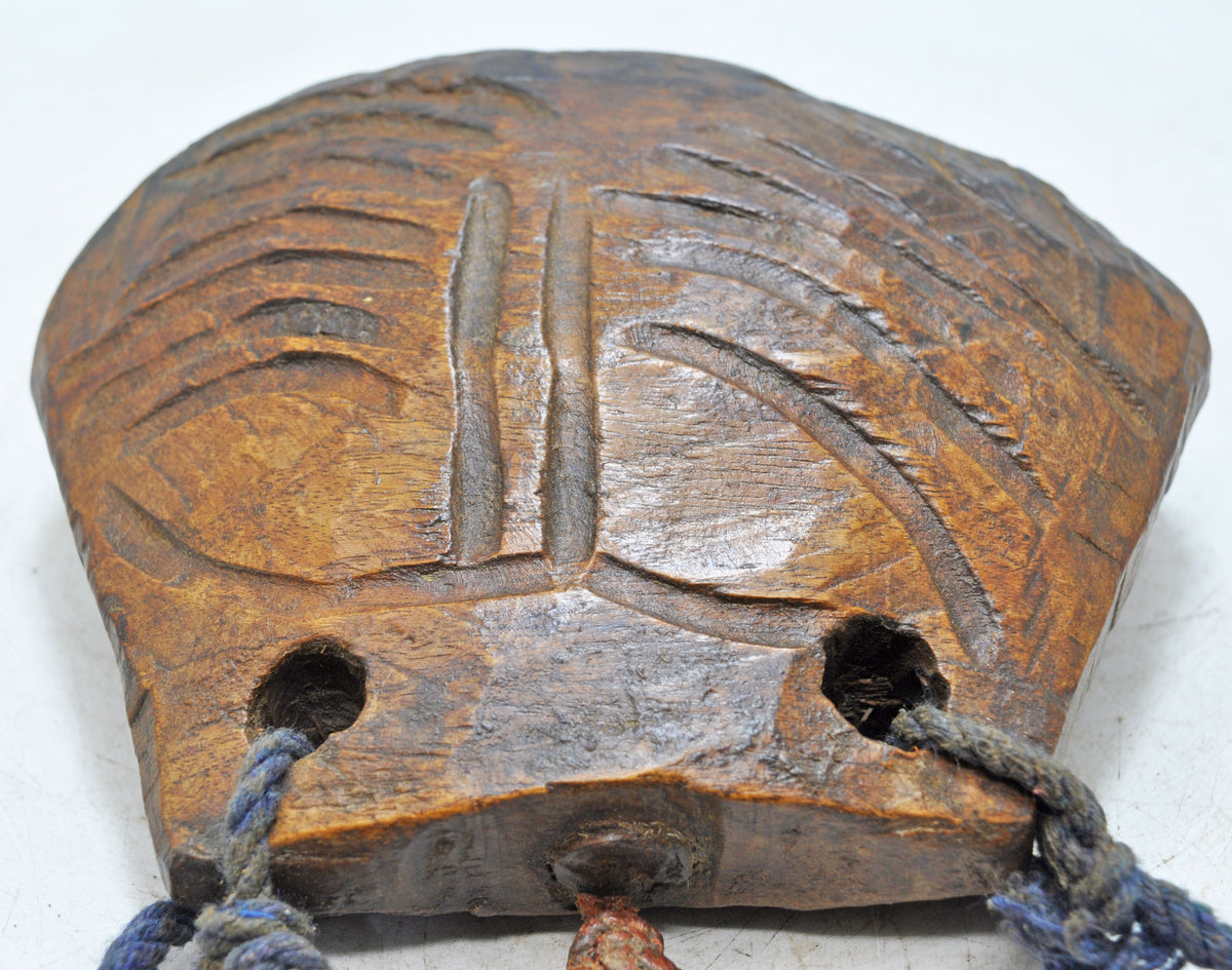 Antique Wooden Animals Cow Bell Original Old Hand Carved