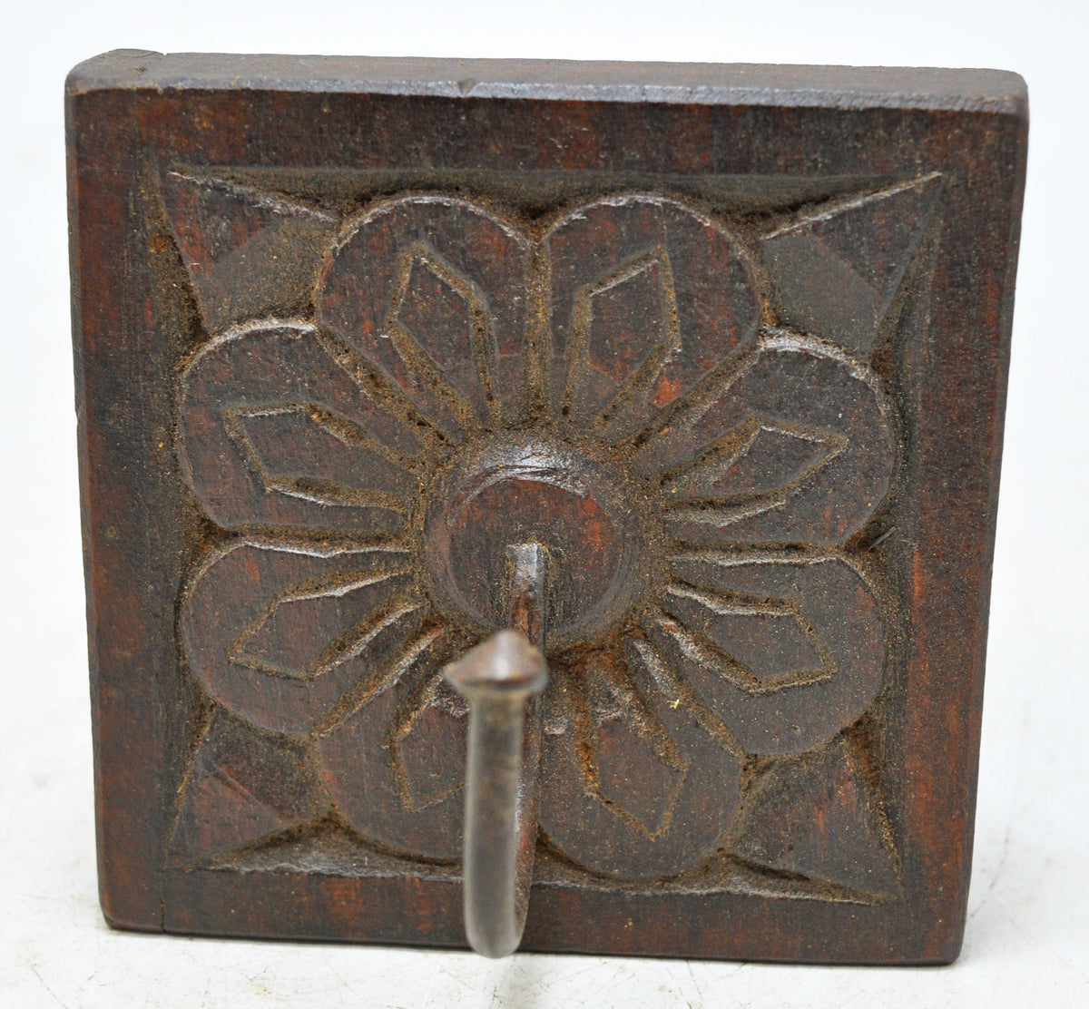Antique Wooden Wall Décor Hook Hanger Original Old Hand Carved