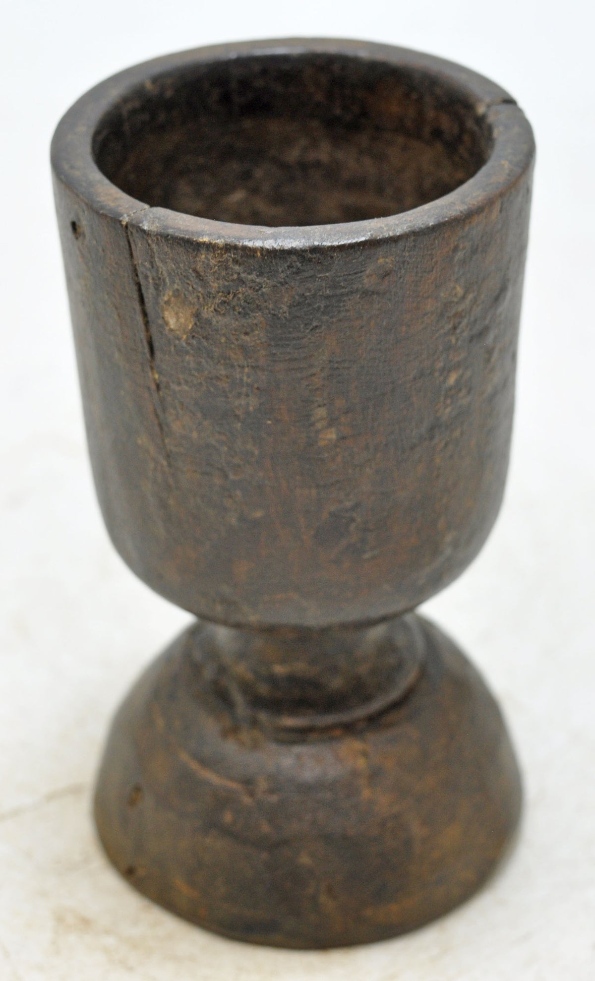 Antique Wooden Small Cup Glass Original Old Hand Crafted