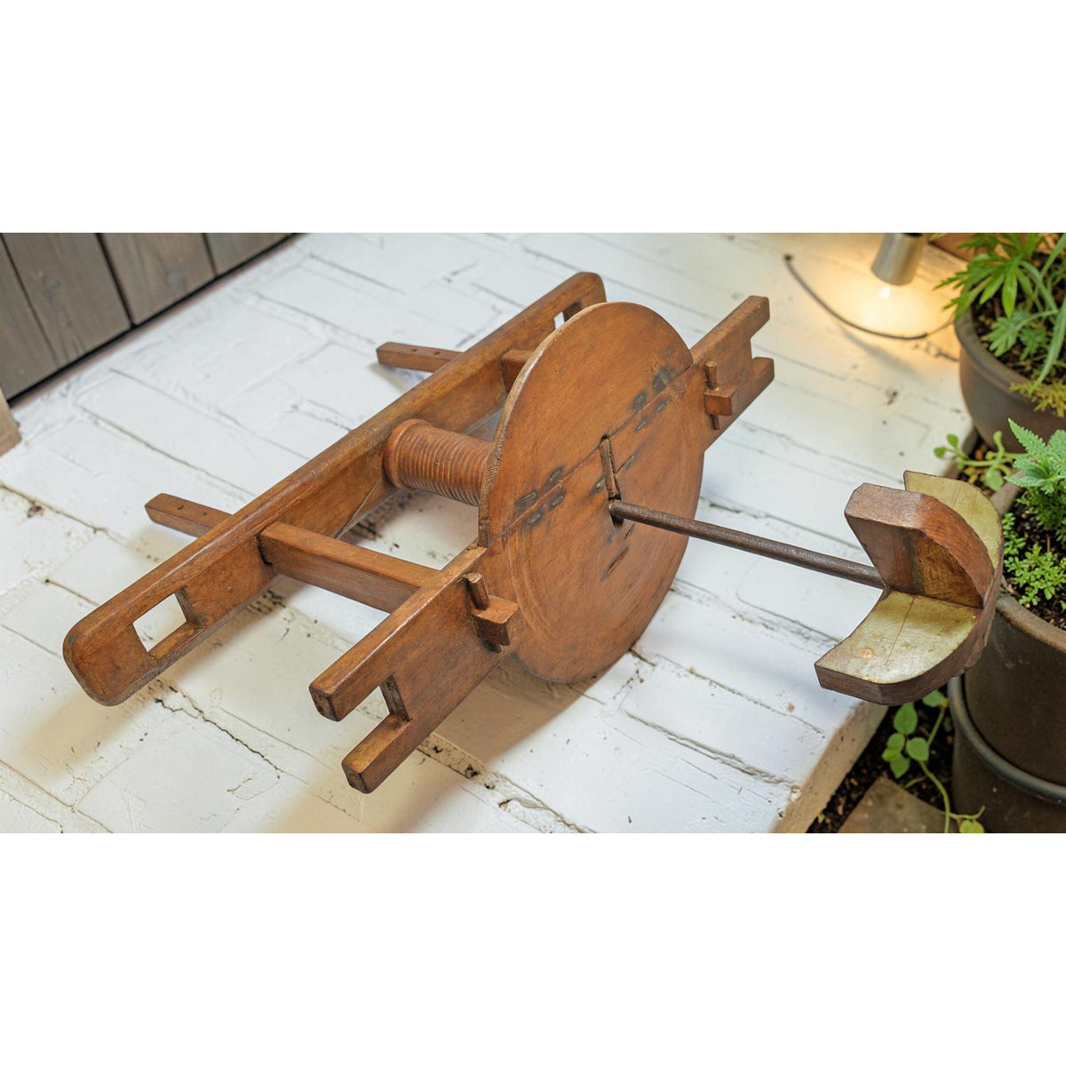 Antique Wooden Large Butter Churner Mathni Original Old Hand Crafted