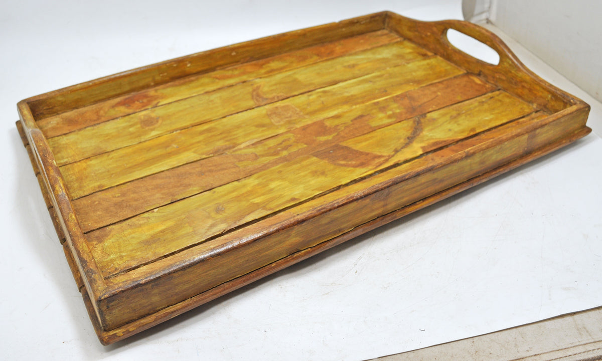 Vintage Wooden Serving Tray Original Old Hand Crafted