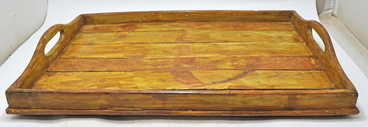 Vintage Wooden Serving Tray Original Old Hand Crafted