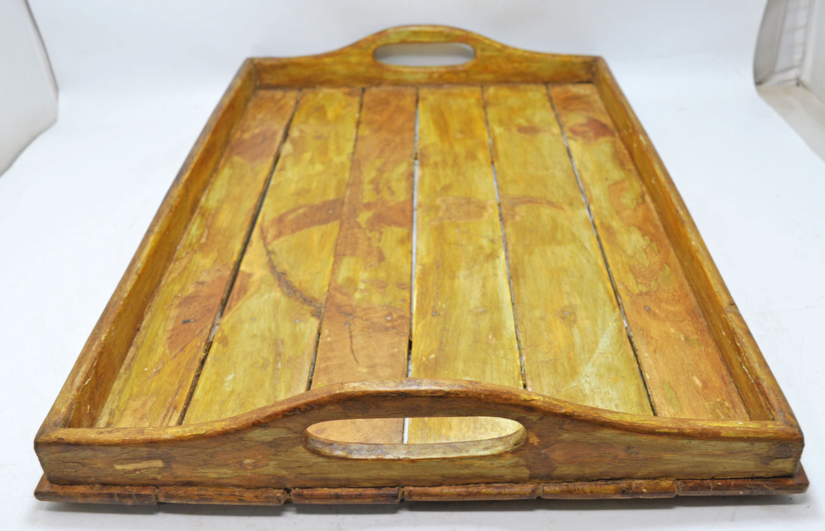 Vintage Wooden Serving Tray Original Old Hand Crafted