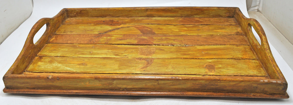 Vintage Wooden Serving Tray Original Old Hand Crafted