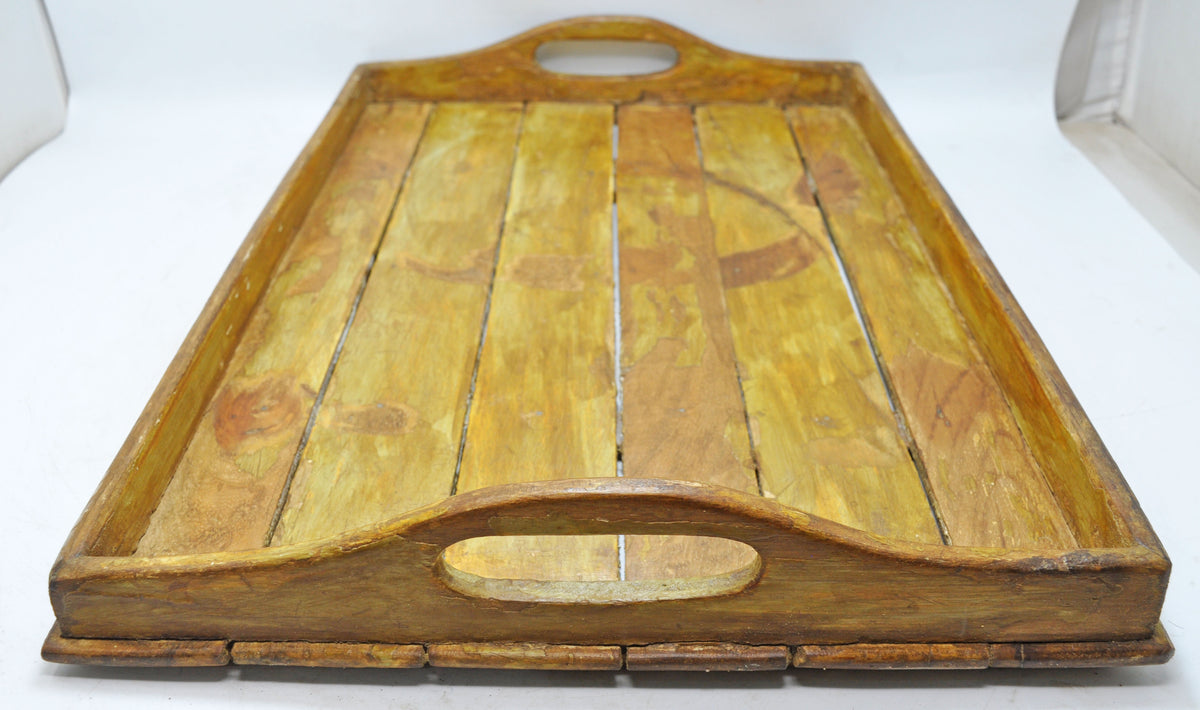 Vintage Wooden Serving Tray Original Old Hand Crafted