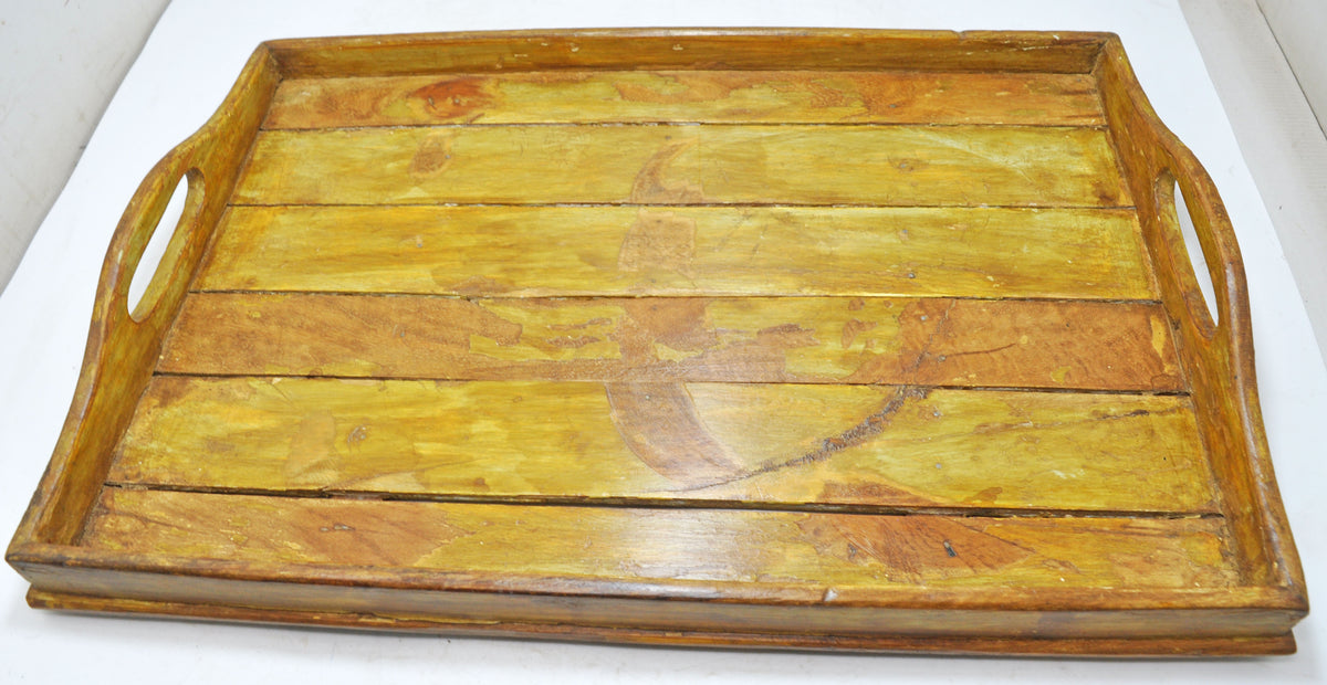 Vintage Wooden Serving Tray Original Old Hand Crafted
