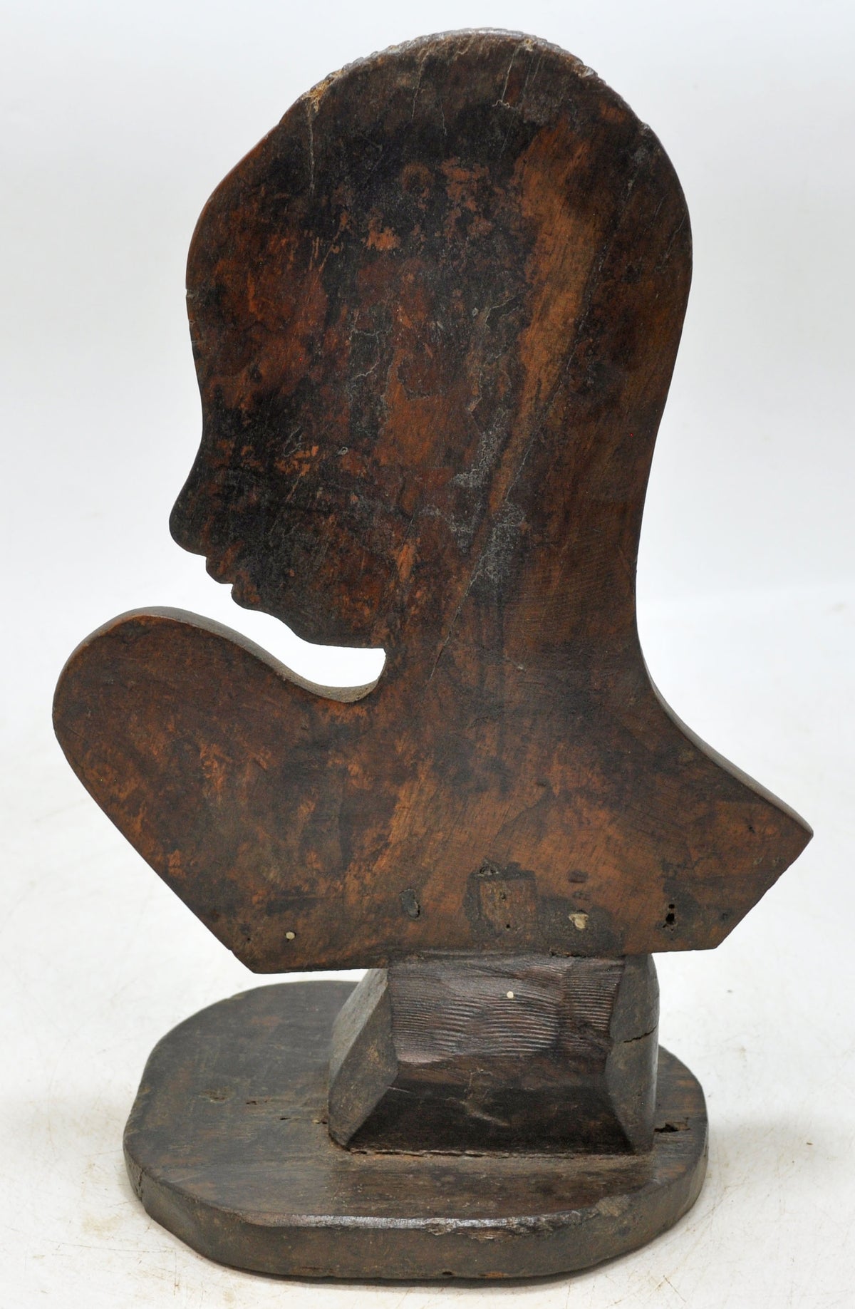 Vintage Wooden Woman Figurine Bust Original Old Hand Carved