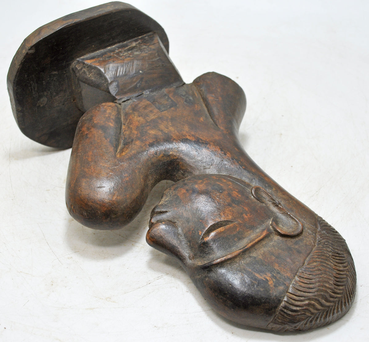 Vintage Wooden Woman Figurine Bust Original Old Hand Carved