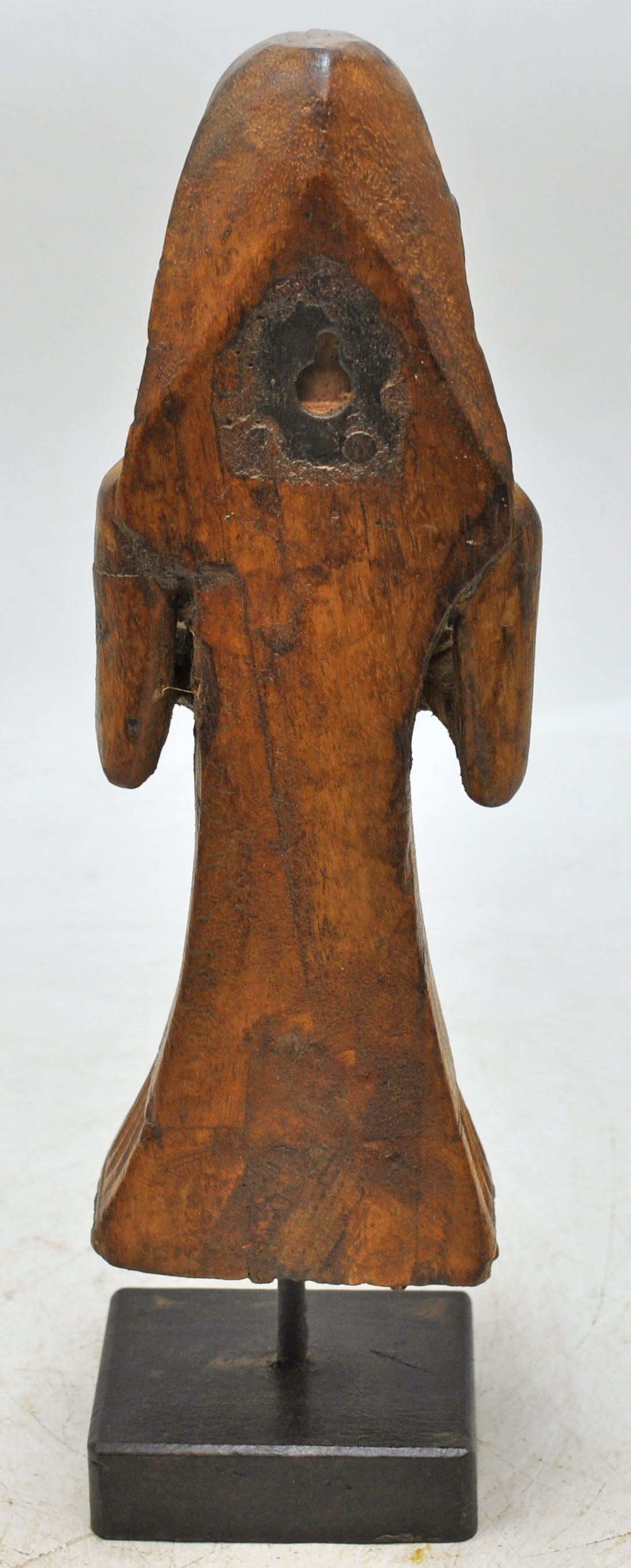 Vintage Wooden Musician Woman Figurine Original Old Fine Hand Carved